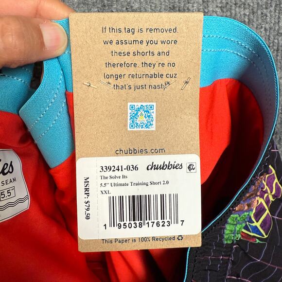 New Chubbies Size XXL The Solve Its 5.5" Ultimate Training Shorts Black Cubes - Picture 8 of 10
